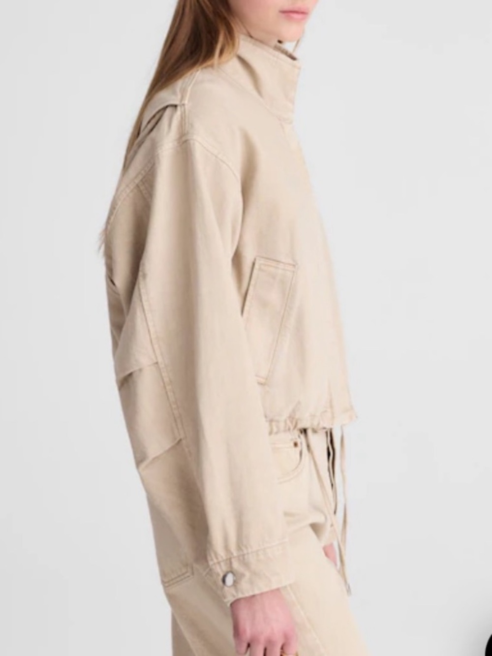 Madewell denim Cropped field Jacket in faded khaki - Picture 2 of 9